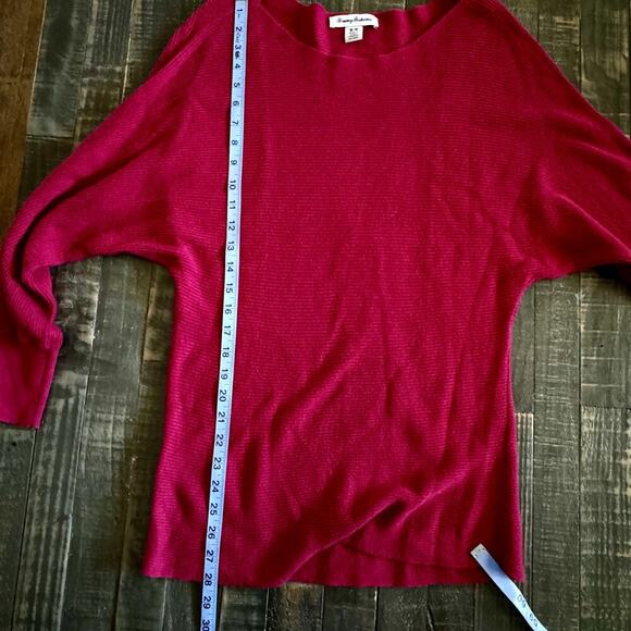 Tommy Bahama Women’s Size Medium Bonita Dolman Boatneck Sweater Ribbed Pink - Picture 6 of 8